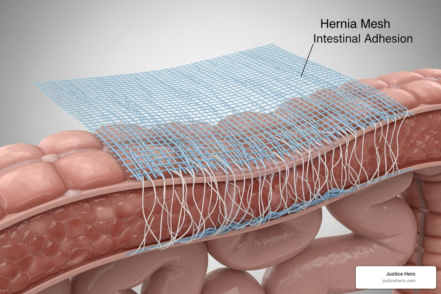 illustrating hernia mesh adhesion to the intestines - average settlement for hernia mesh lawsuit after colon surgery