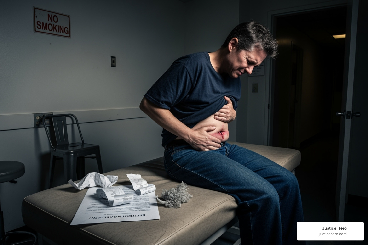 FDA logo next to a hernia mesh product box - average settlement for hernia mesh lawsuit after colon surgery