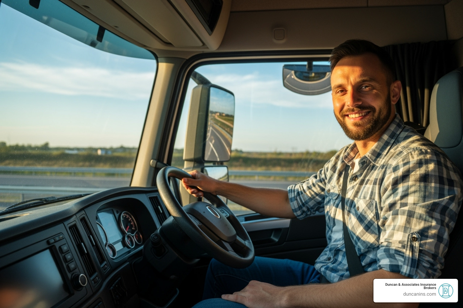 confident truck driver smiling - Motor truck cargo confident truck driver smiling - Motor truck cargo