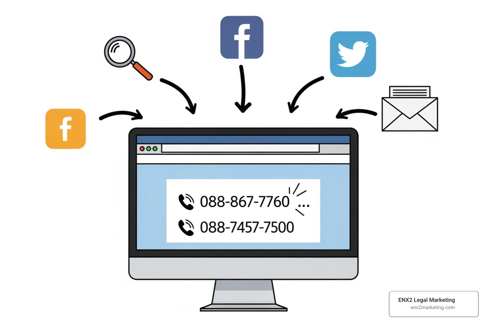 diagram illustrating how Dynamic Number Insertion (DNI) works on a website - call analytics