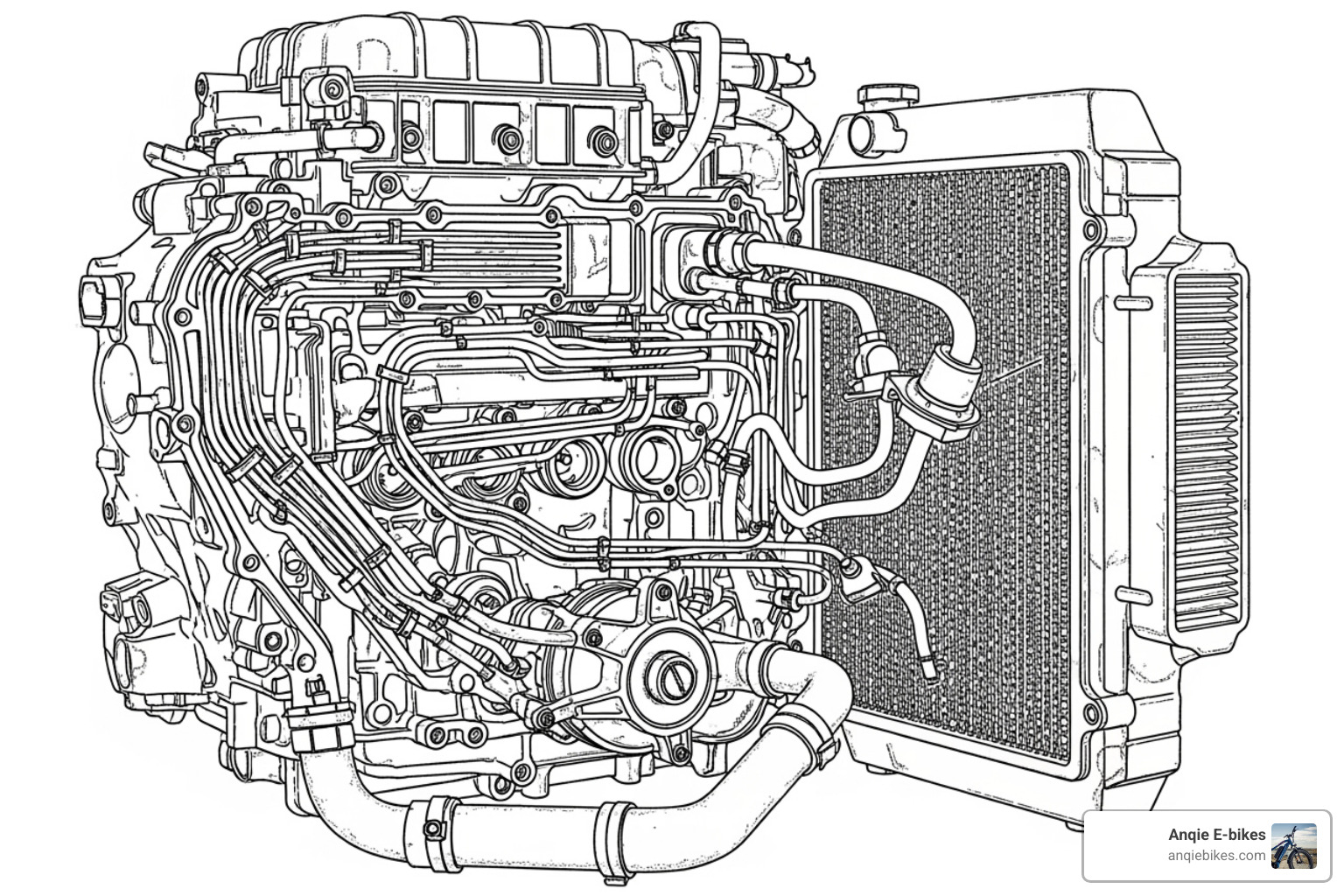 liquid-cooling system diagram for a 4-stroke outboard motor - 4 stroke cooling system liquid-cooling system diagram for a 4-stroke outboard motor - 4 stroke cooling system