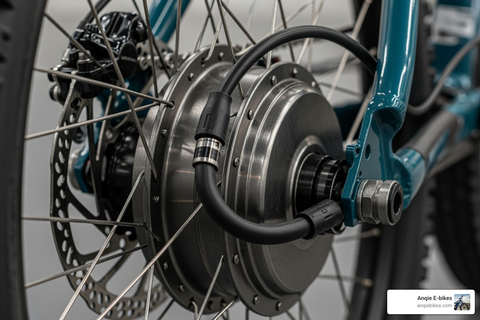 close-up of a rear hub motor on an e-bike - cheapest electric bikes for adults