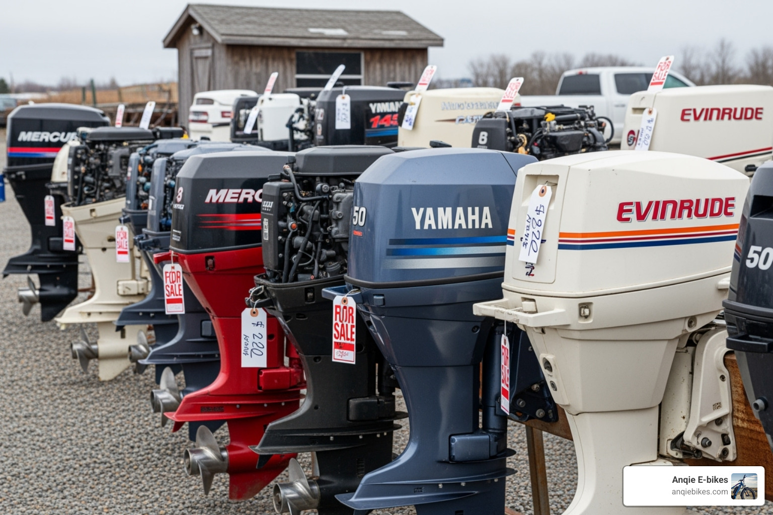 person browsing online listings for outboard motors on a laptop - used marine outboard engines for sale