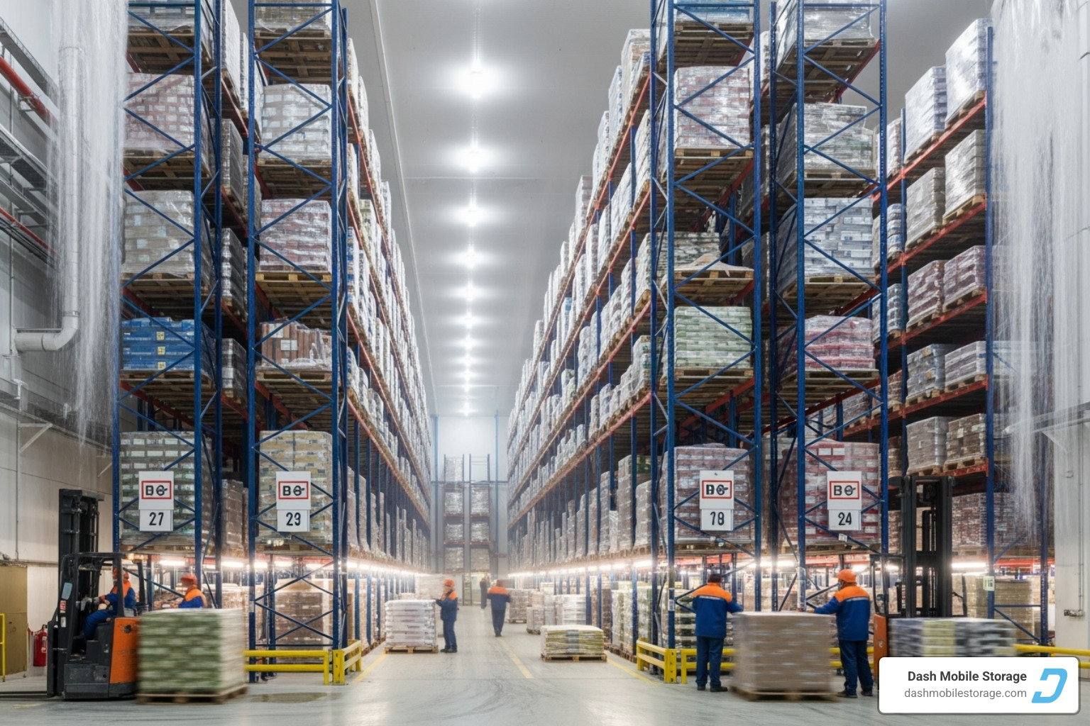 a large, modular cold storage room constructed from multiple units - cold storage rentals