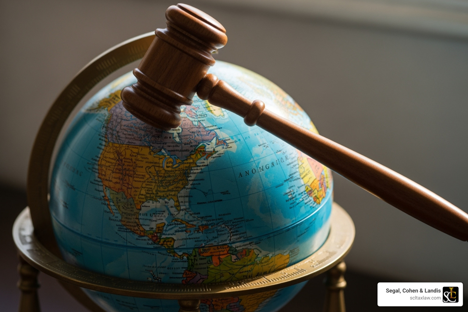 Globe and a gavel to represent international and criminal law - Tax defense attorney LA Globe and a gavel to represent international and criminal law - Tax defense attorney LA