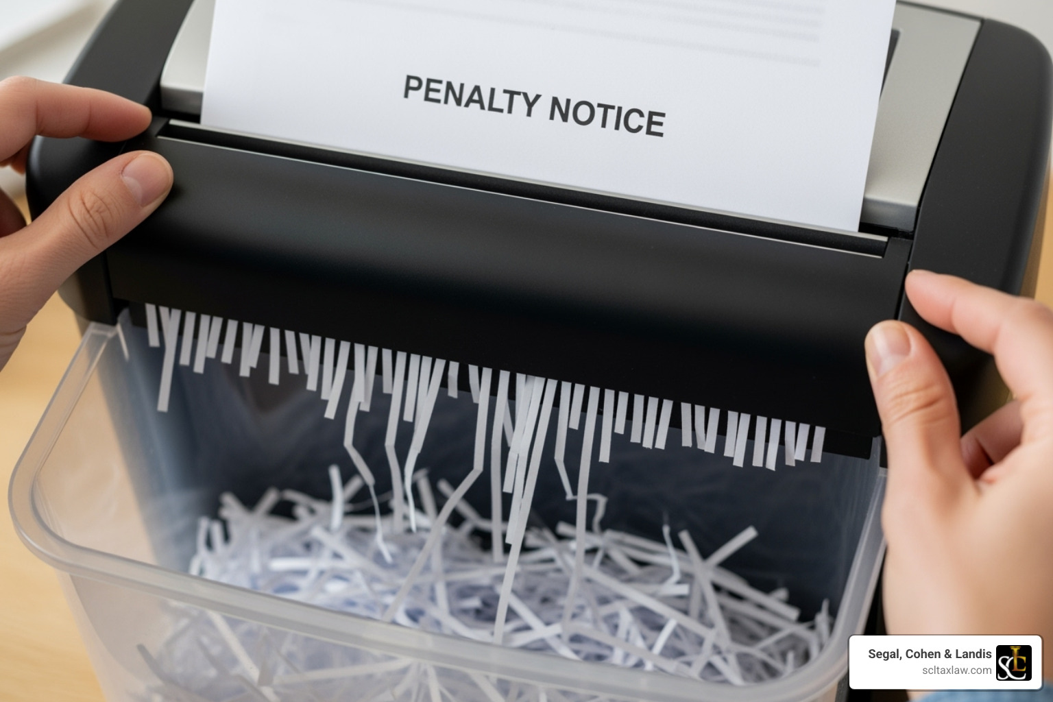 person shredding a penalty notice - Reduce IRS tax penalties person shredding a penalty notice - Reduce IRS tax penalties