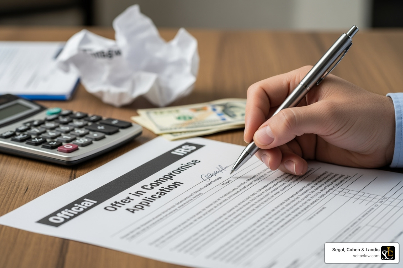 Official IRS letter - Offer in Compromise application