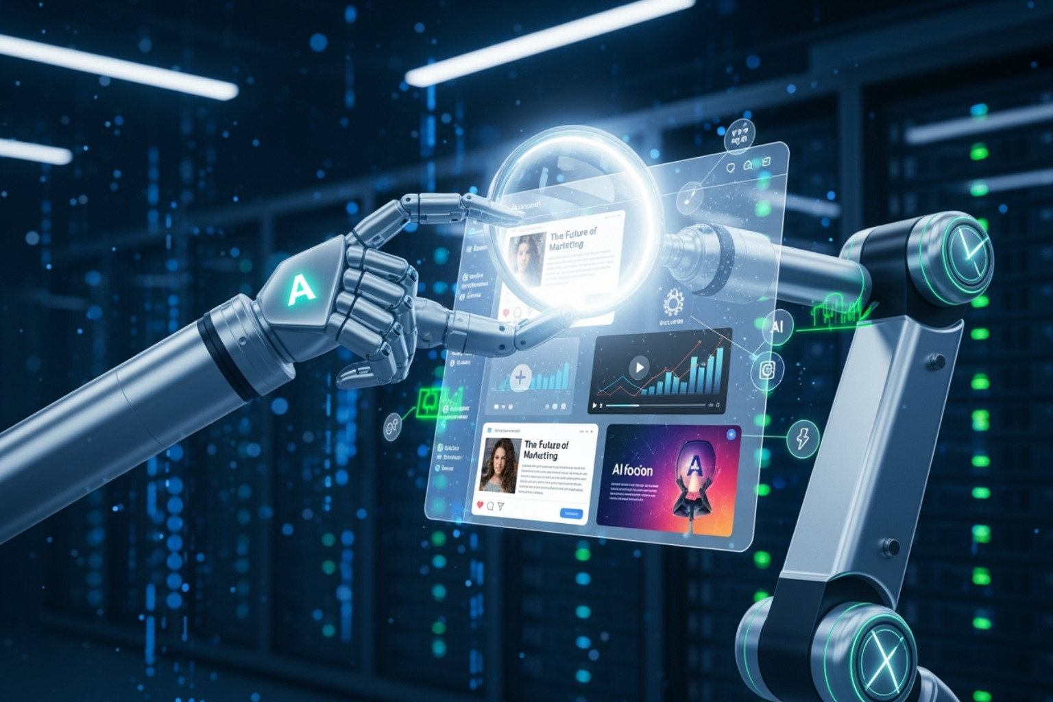 person editing AI-generated content on a screen - Automated content marketing