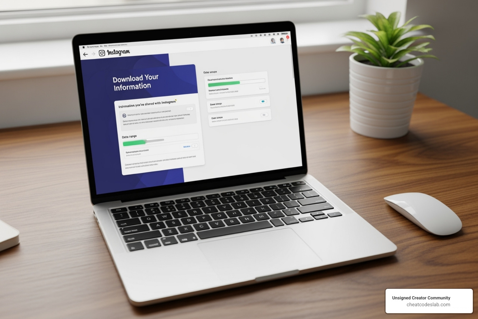 Instagram data download page on a laptop - find out who unfollowed you on instagram Instagram data download page on a laptop - find out who unfollowed you on instagram