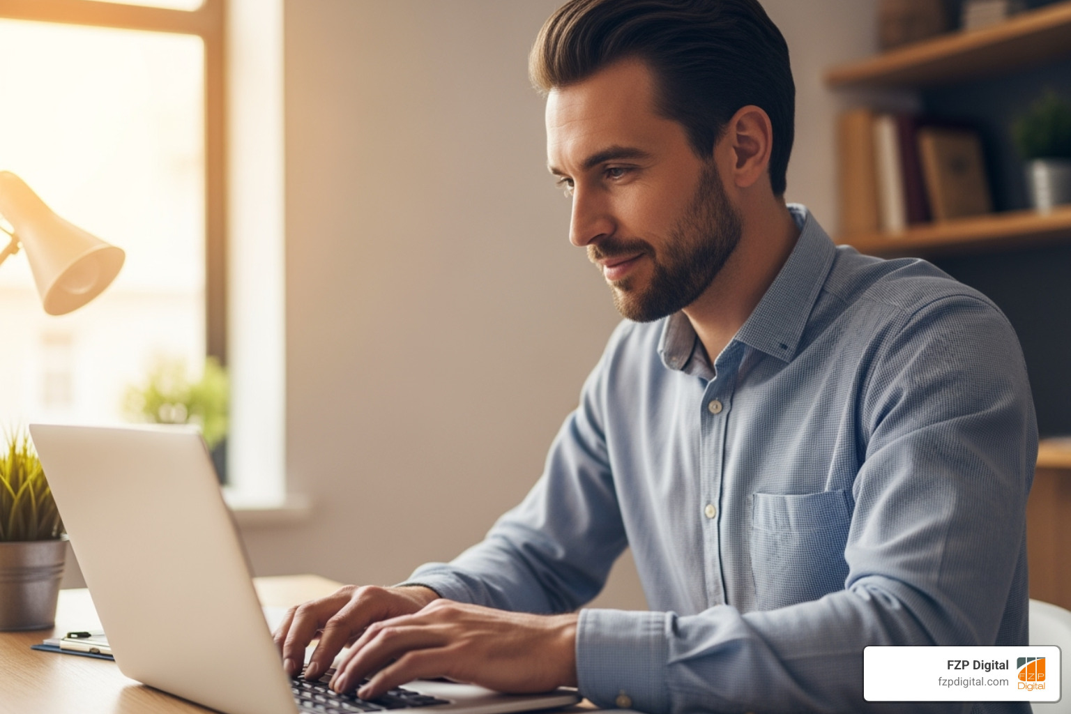 a business owner thoughtfully typing a response to a negative Google review, showing empathy and a commitment to resolution - collect customer reviews