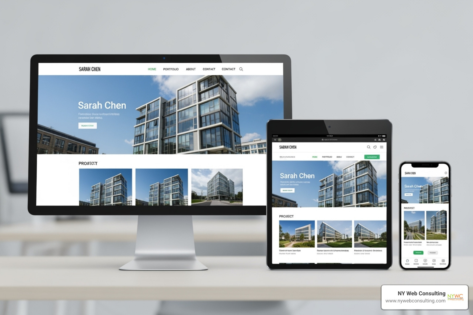 Website shown on desktop, tablet, and mobile screens, highlighting its responsive design - Boost online sales Website shown on desktop, tablet, and mobile screens, highlighting its responsive design - Boost online sales