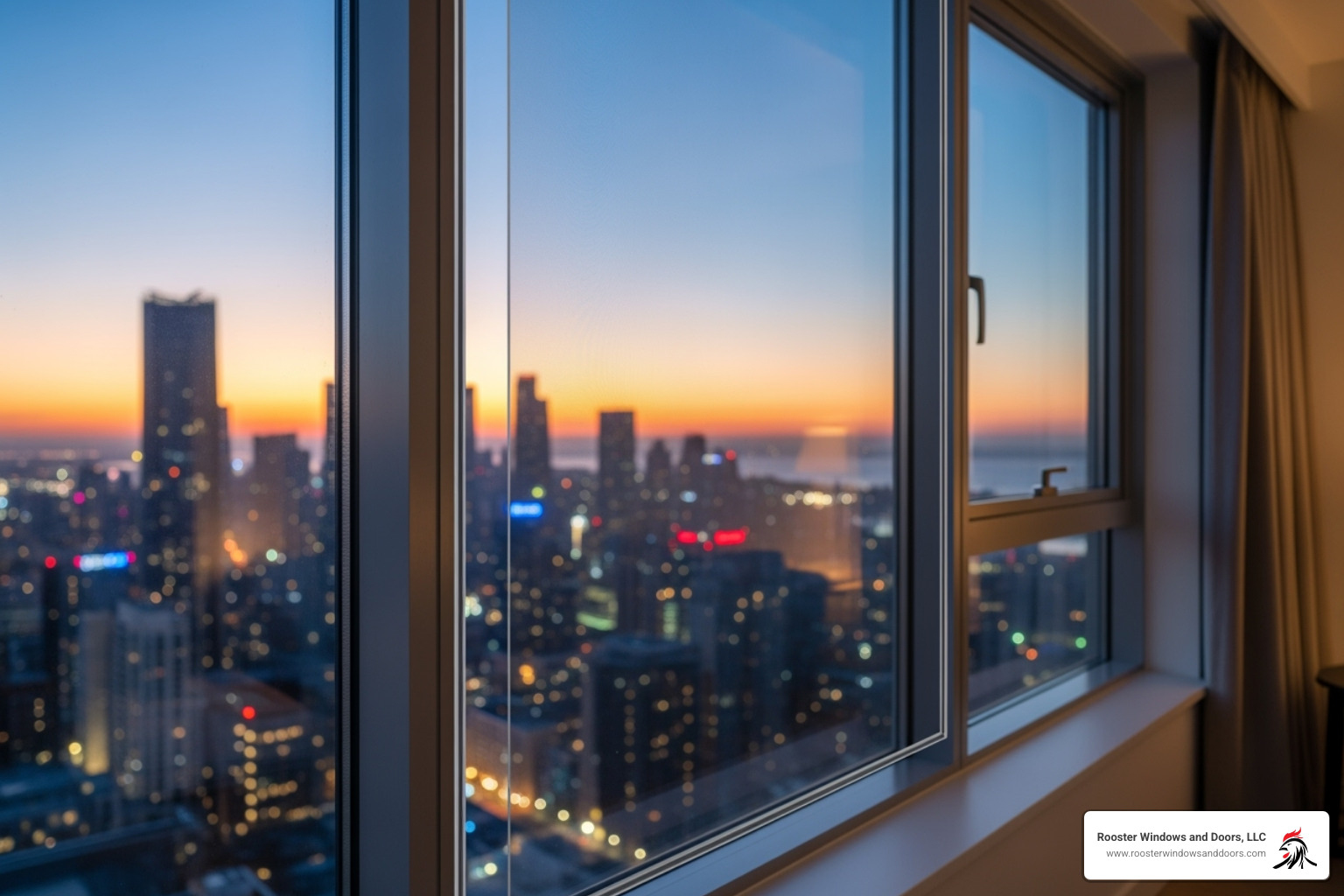 sleek, modern window with a frameless magnetic screen attached - install window screen