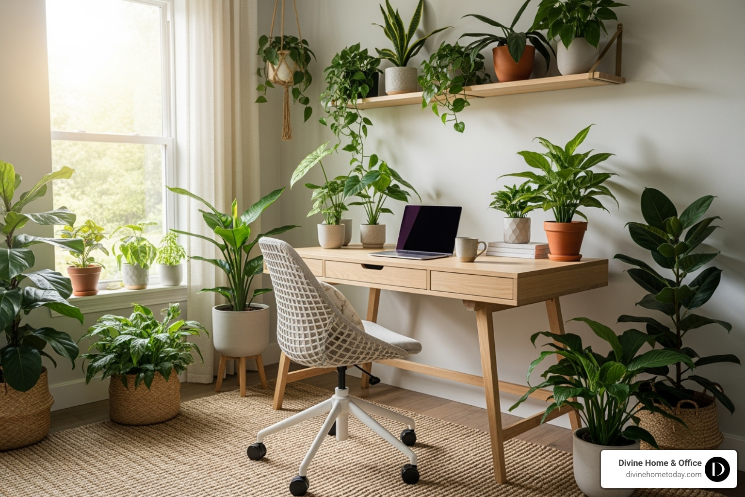 serene home office with abundant plants and natural materials - home office design trends serene home office with abundant plants and natural materials - home office design trends