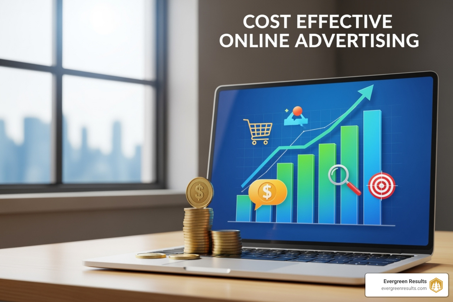 A/B test comparison on a screen - cost effective online advertising
