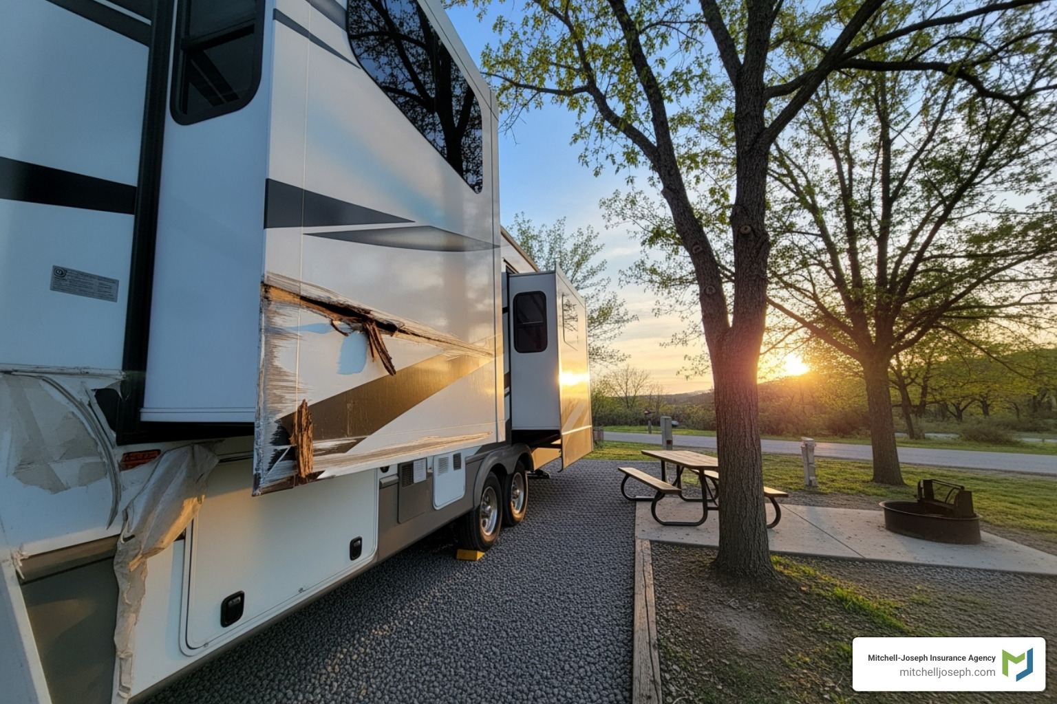 fifth wheel with minor damage from tree branch - 5th wheel rv insurance fifth wheel with minor damage from tree branch - 5th wheel rv insurance