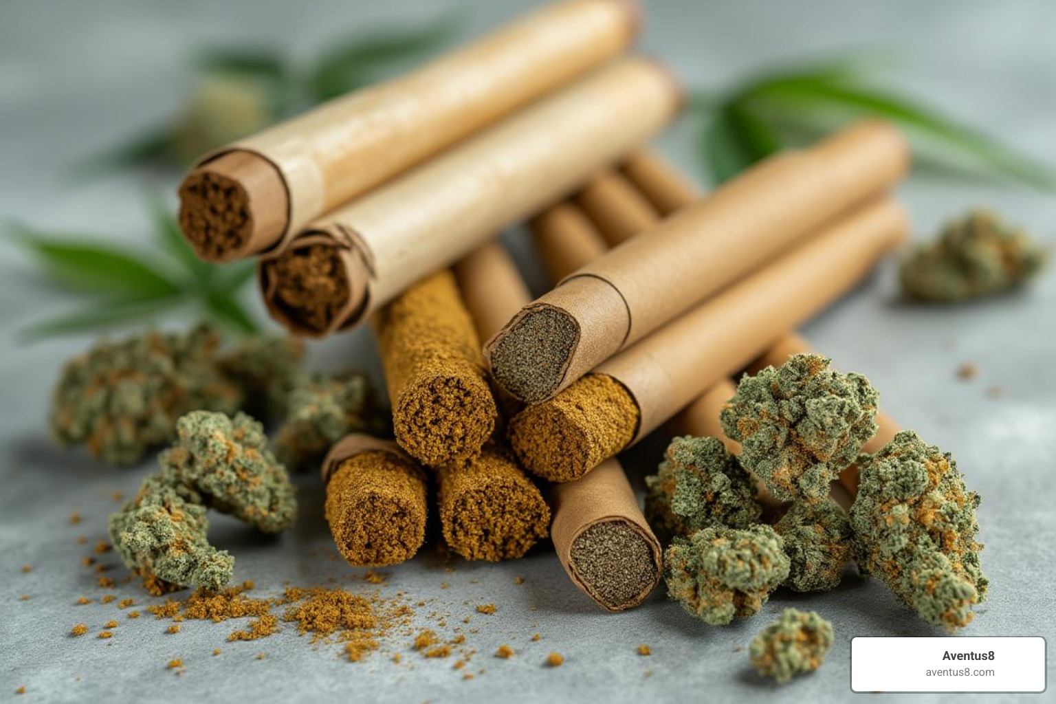 Different types of pre-rolls arranged neatly (e.g., standard, infused, CBD) - pre rolls weed