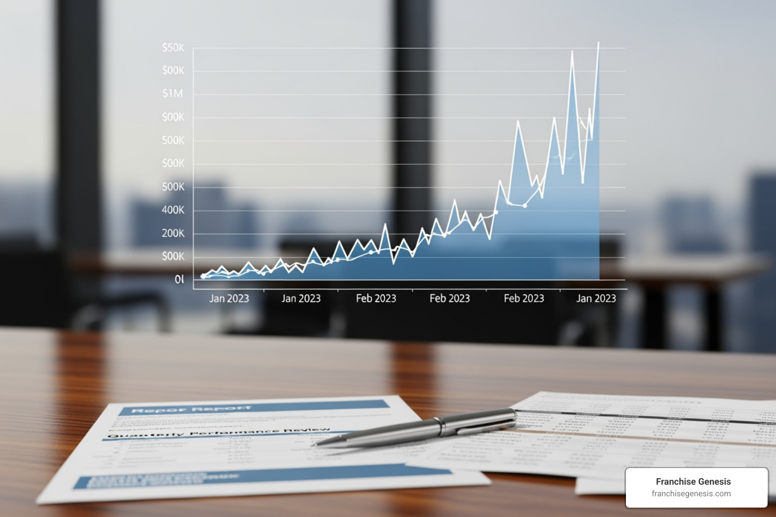 financial report or chart showing growth - is my business franchisable
