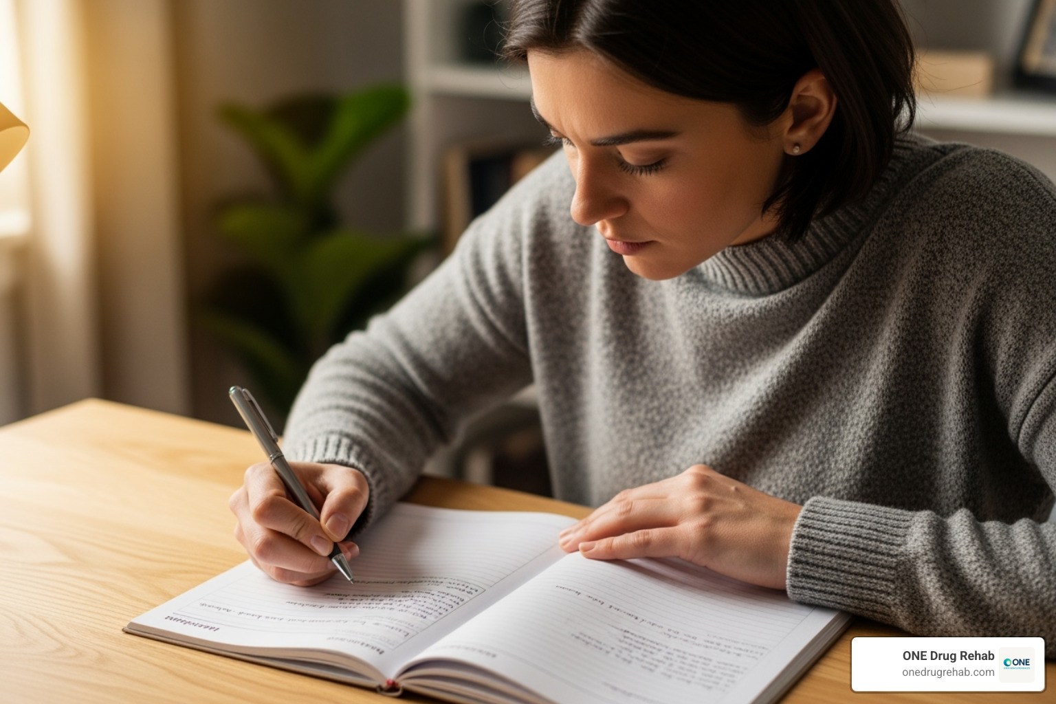 Image of a person journaling or using a self-help worksheet - self help addiction Image of a person journaling or using a self-help worksheet - self help addiction