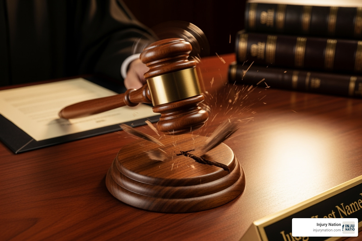 Judge's gavel striking down forcefully - Medical malpractice damages