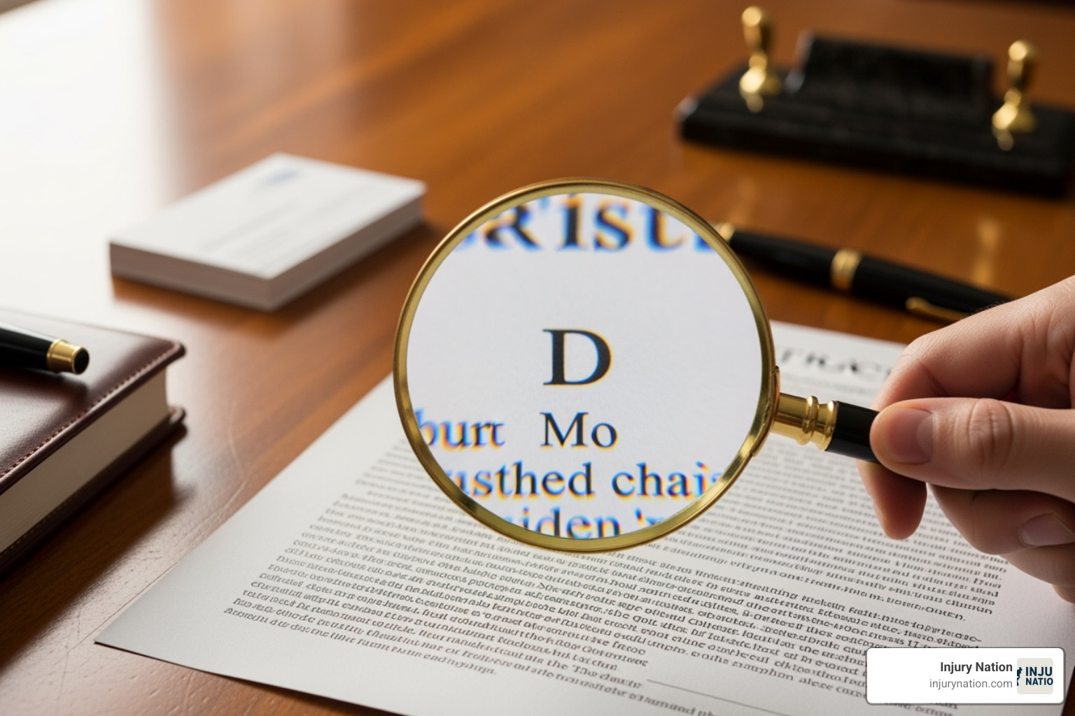 a legal document with a magnifying glass over it - best workman's comp attorneys