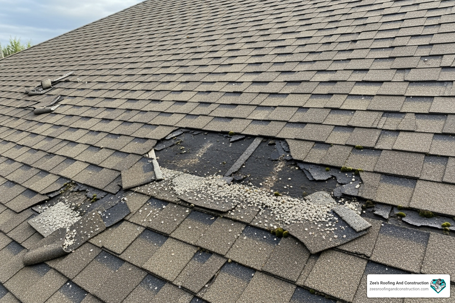 cracked or missing asphalt shingles - apopka roof inspection service