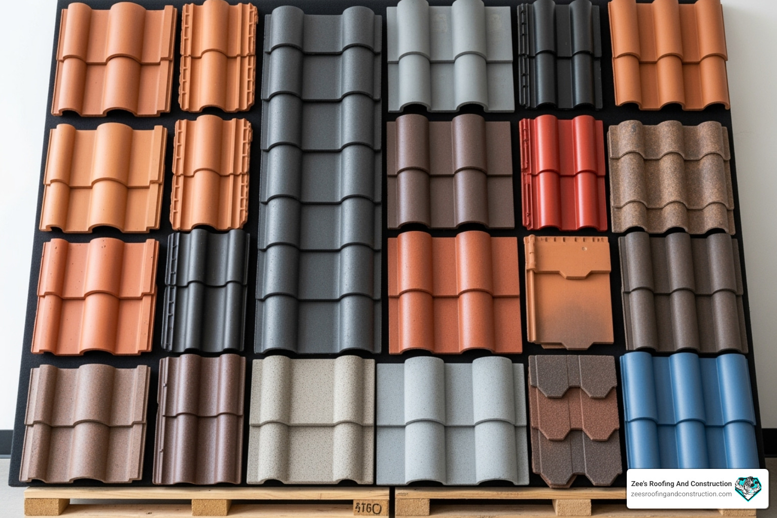 palette showing different tile colors and profiles (clay, concrete, flat) - tile roofing company orlando