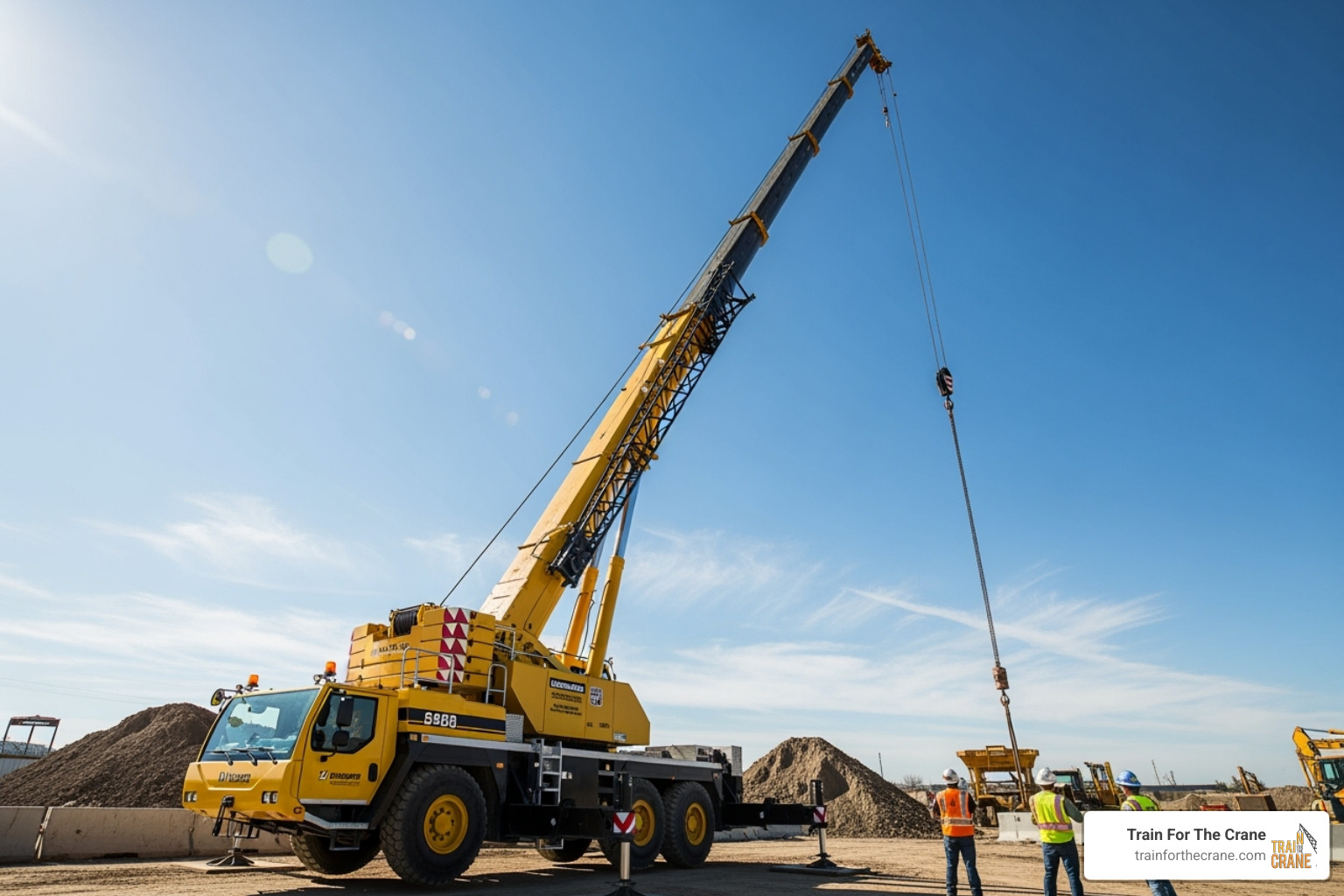 crane's telescopic boom fully extended towards the sky - all terrain crane crane's telescopic boom fully extended towards the sky - all terrain crane