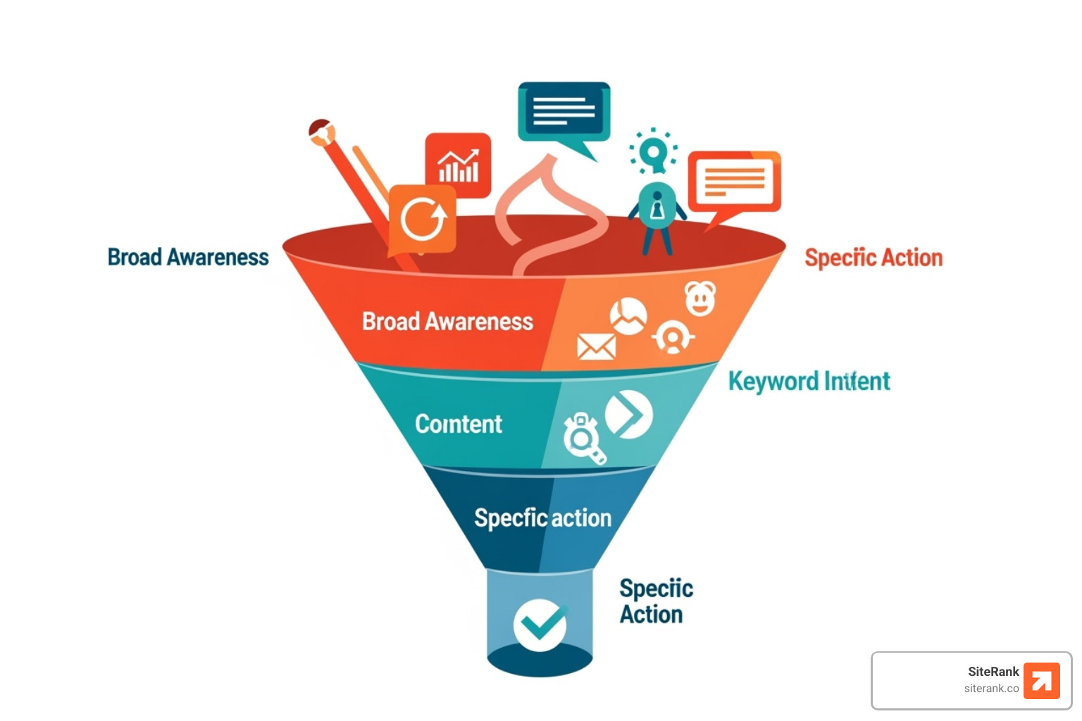 a content funnel mapping keywords to buyer stages - saas seo marketing a content funnel mapping keywords to buyer stages - saas seo marketing