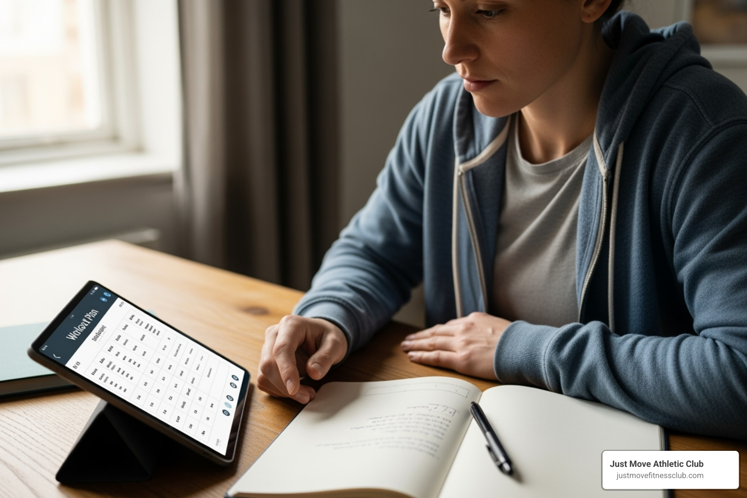 person planning workout - Beginner circuit training