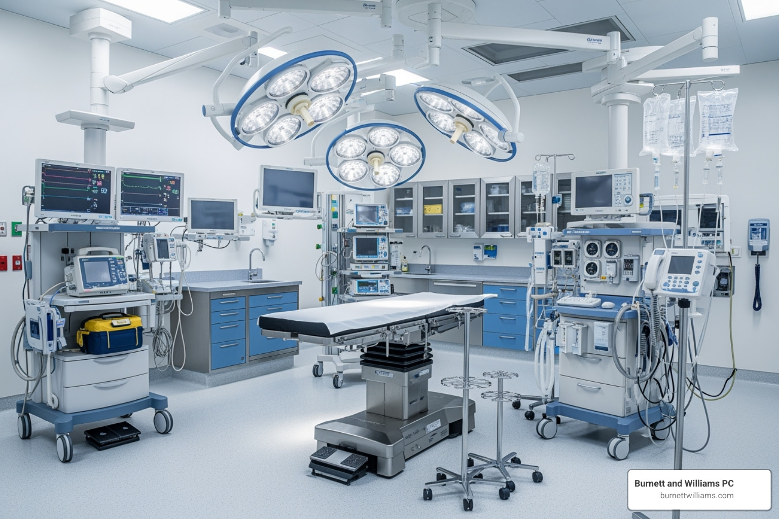 Hospital operating room with medical equipment - Medical malpractice brain injury Hospital operating room with medical equipment - Medical malpractice brain injury