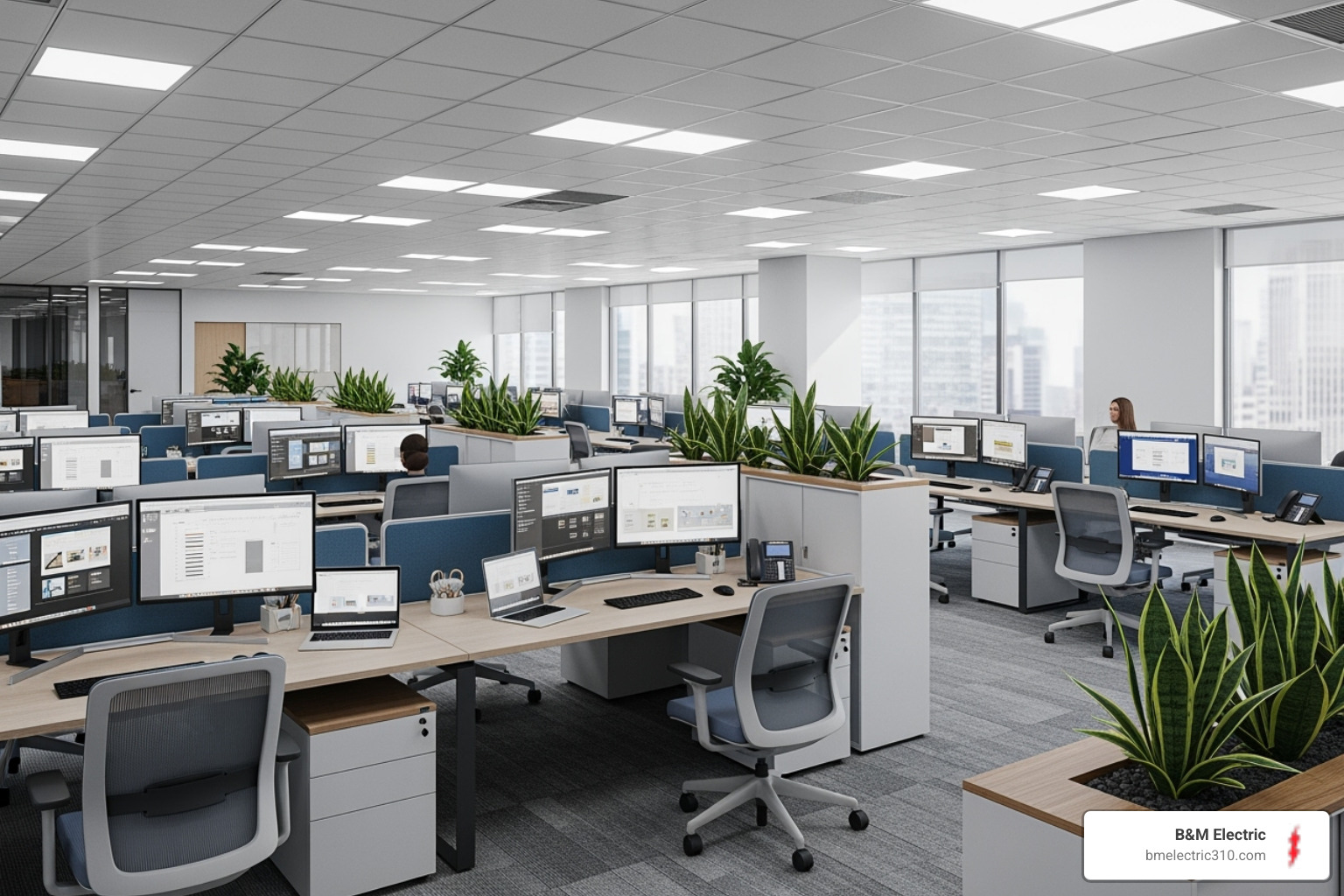 well-lit commercial office space - lighting upgrade south bay