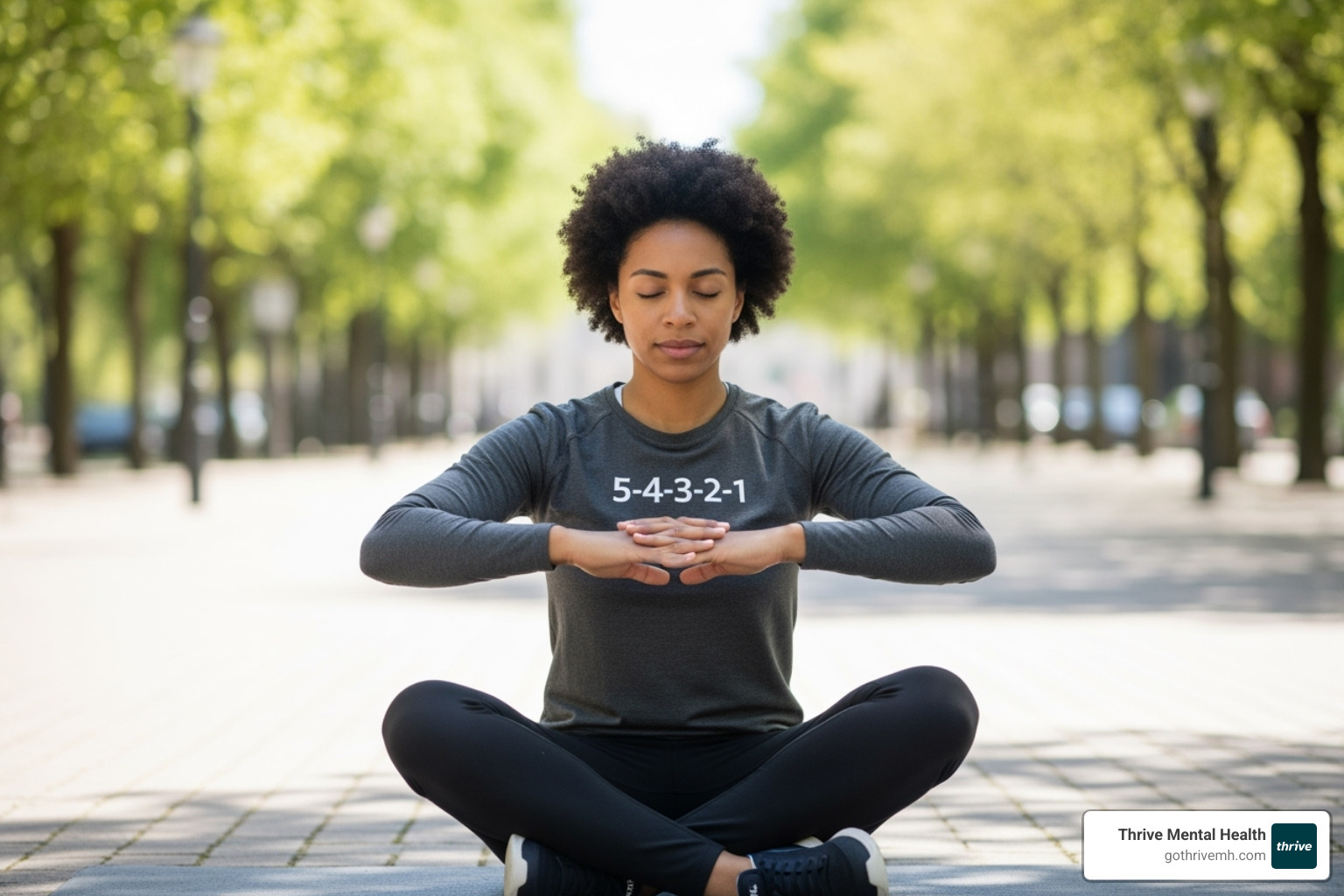 Person using the 5-4-3-2-1 grounding technique in a public space - How Can I Stop Anxiety Shakes Immediately?
