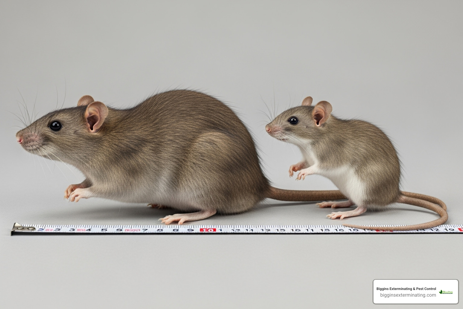 Image comparing a Norway Rat and a Roof Rat - rat infestation extermination