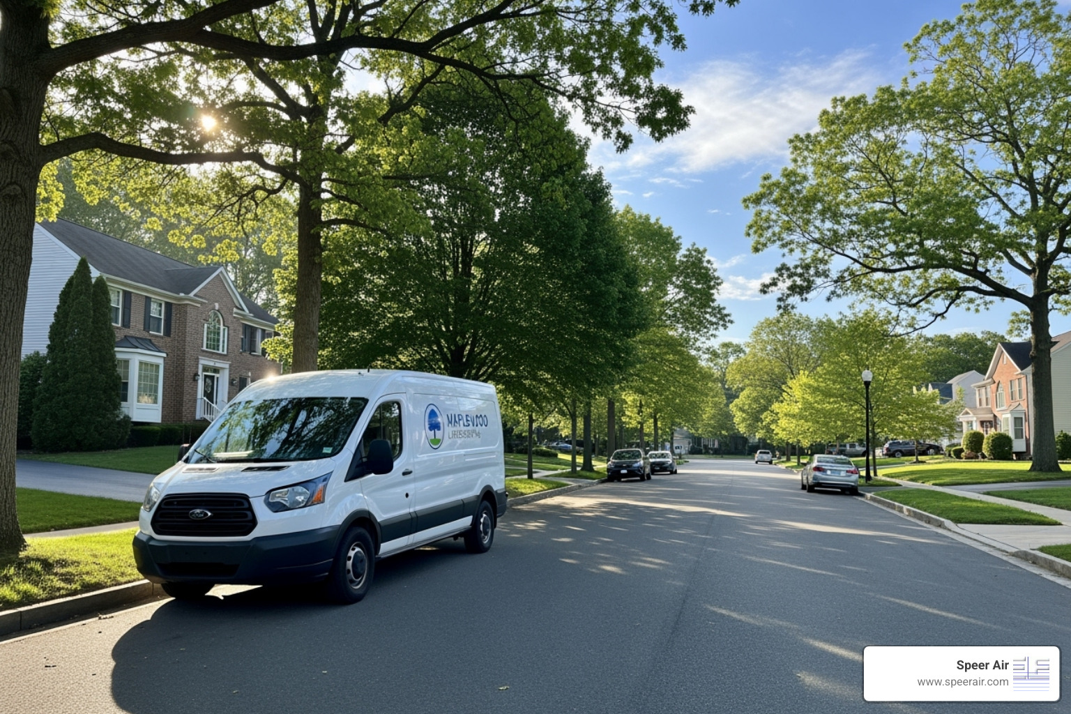 service van in a suburban Northern New Jersey neighborhood - carrier heating system northern nj service van in a suburban Northern New Jersey neighborhood - carrier heating system northern nj