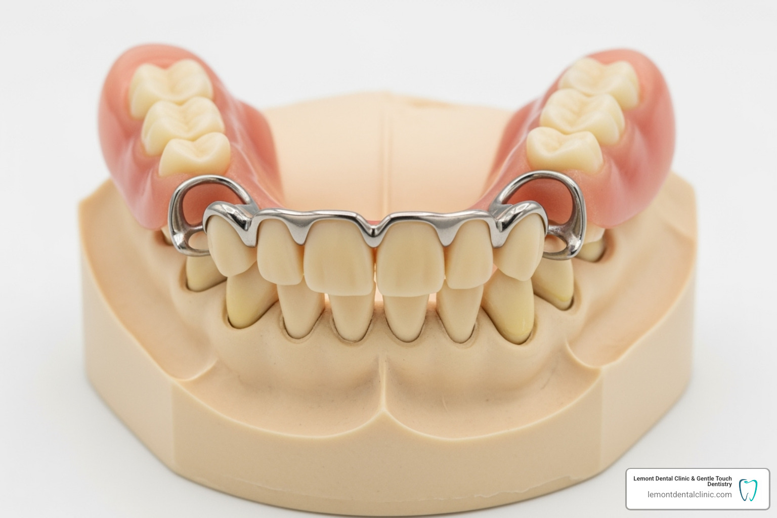 partial denture on a dental model - types of dentures