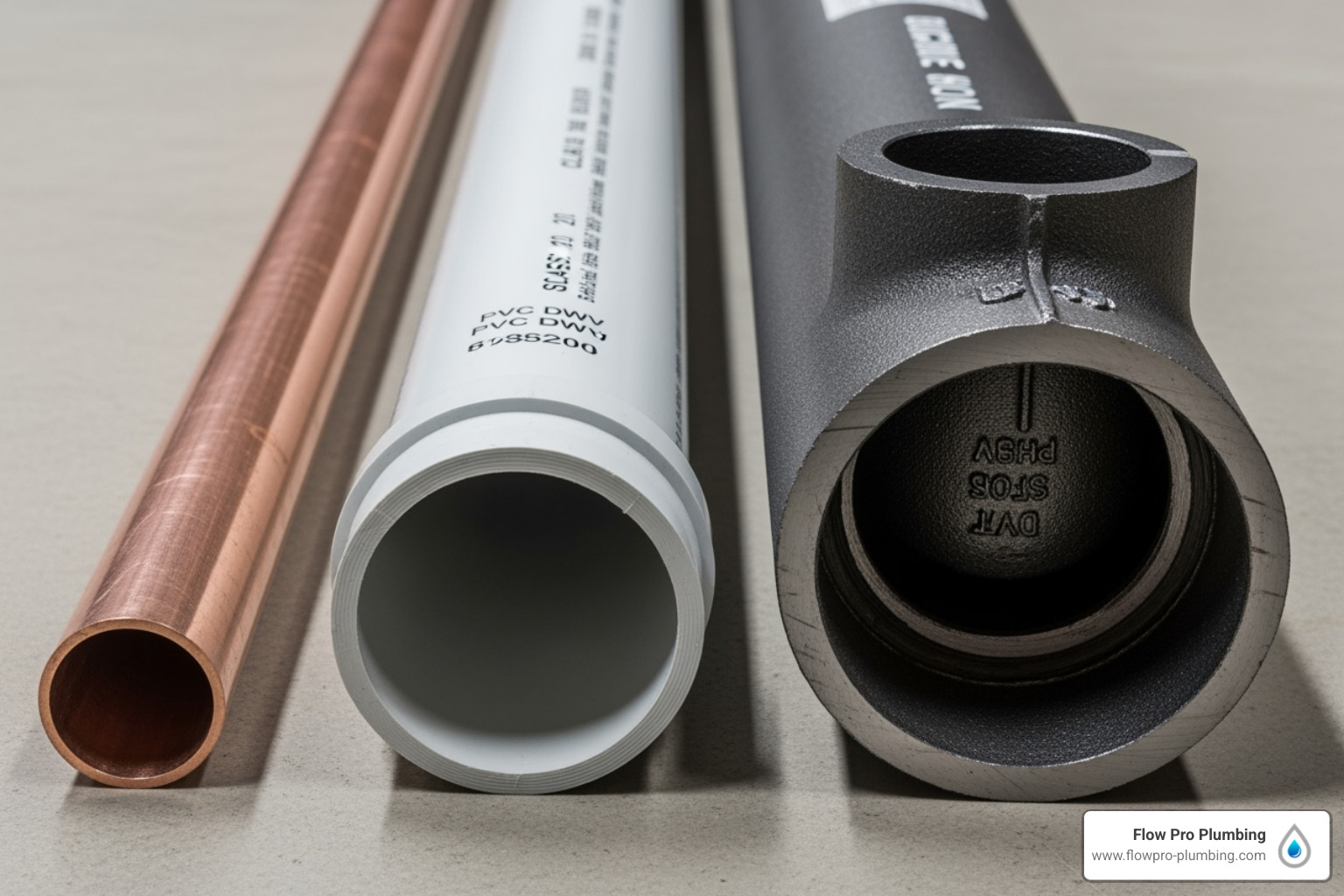 different pipe materials like copper, PVC, and ductile iron - water main repair Brentwood different pipe materials like copper, PVC, and ductile iron - water main repair Brentwood