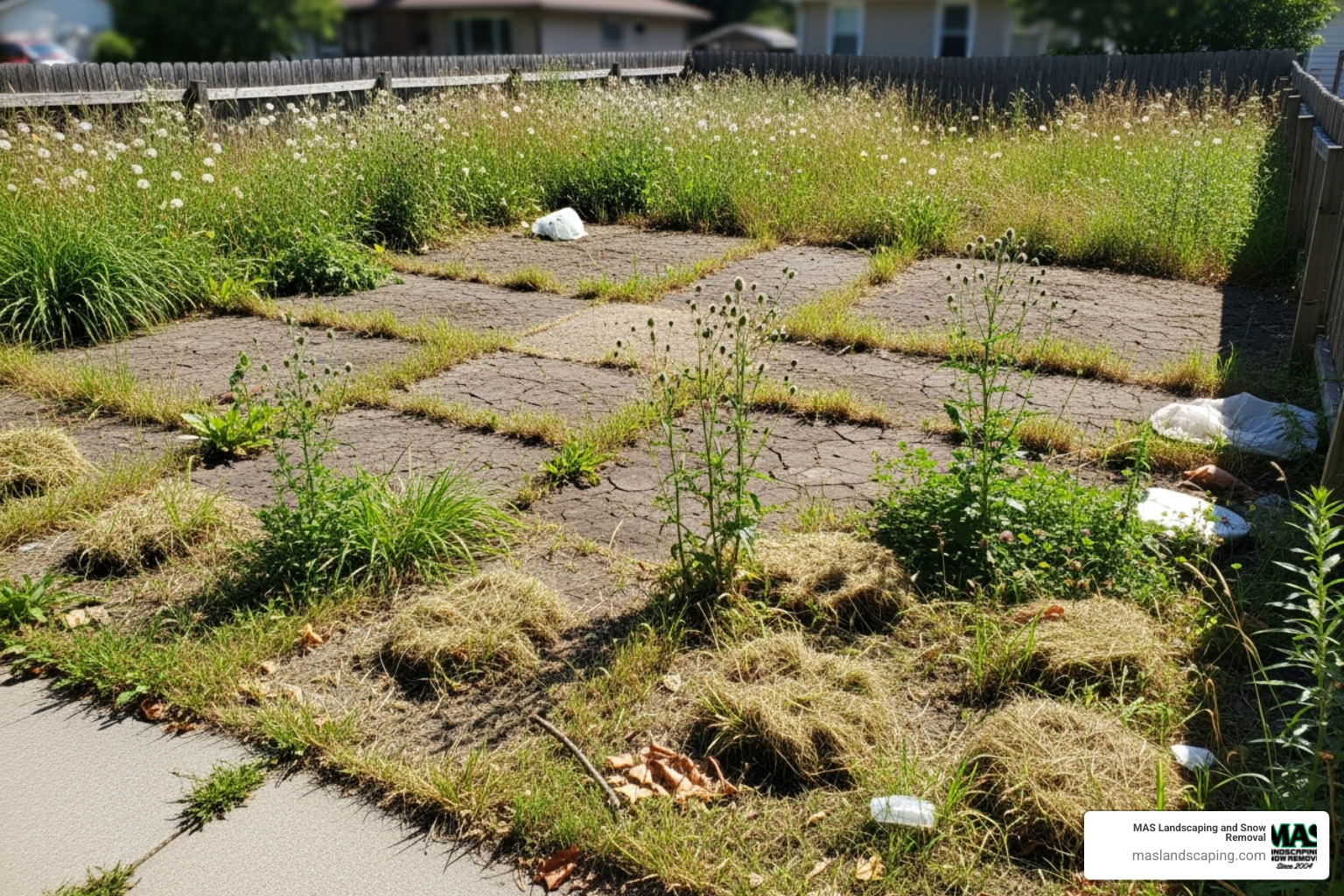 lawn that is more than 50% weeds and bare patches - complete lawn makeover