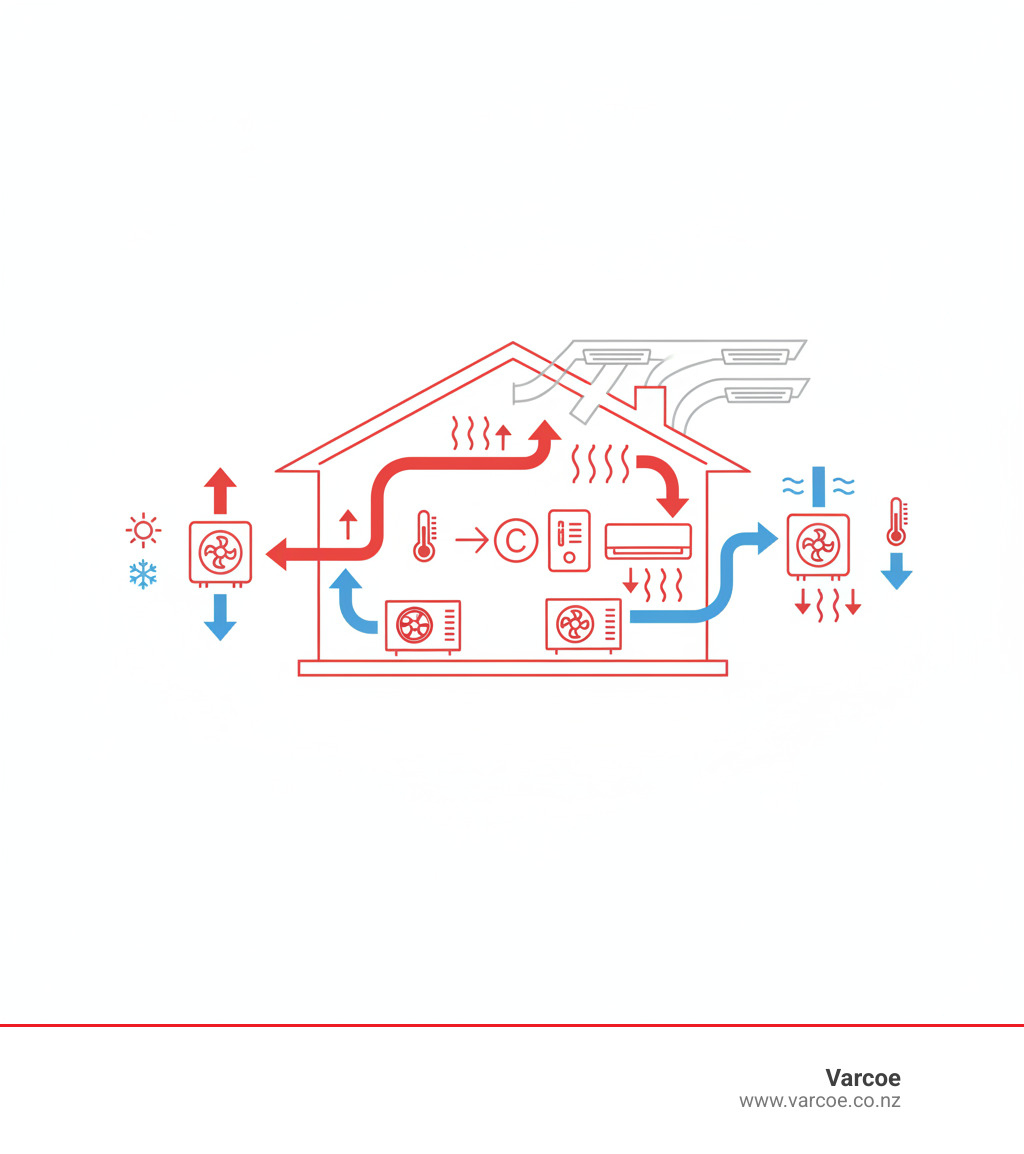 heat pump operation infographic - heat pumps installers auckland infographic 