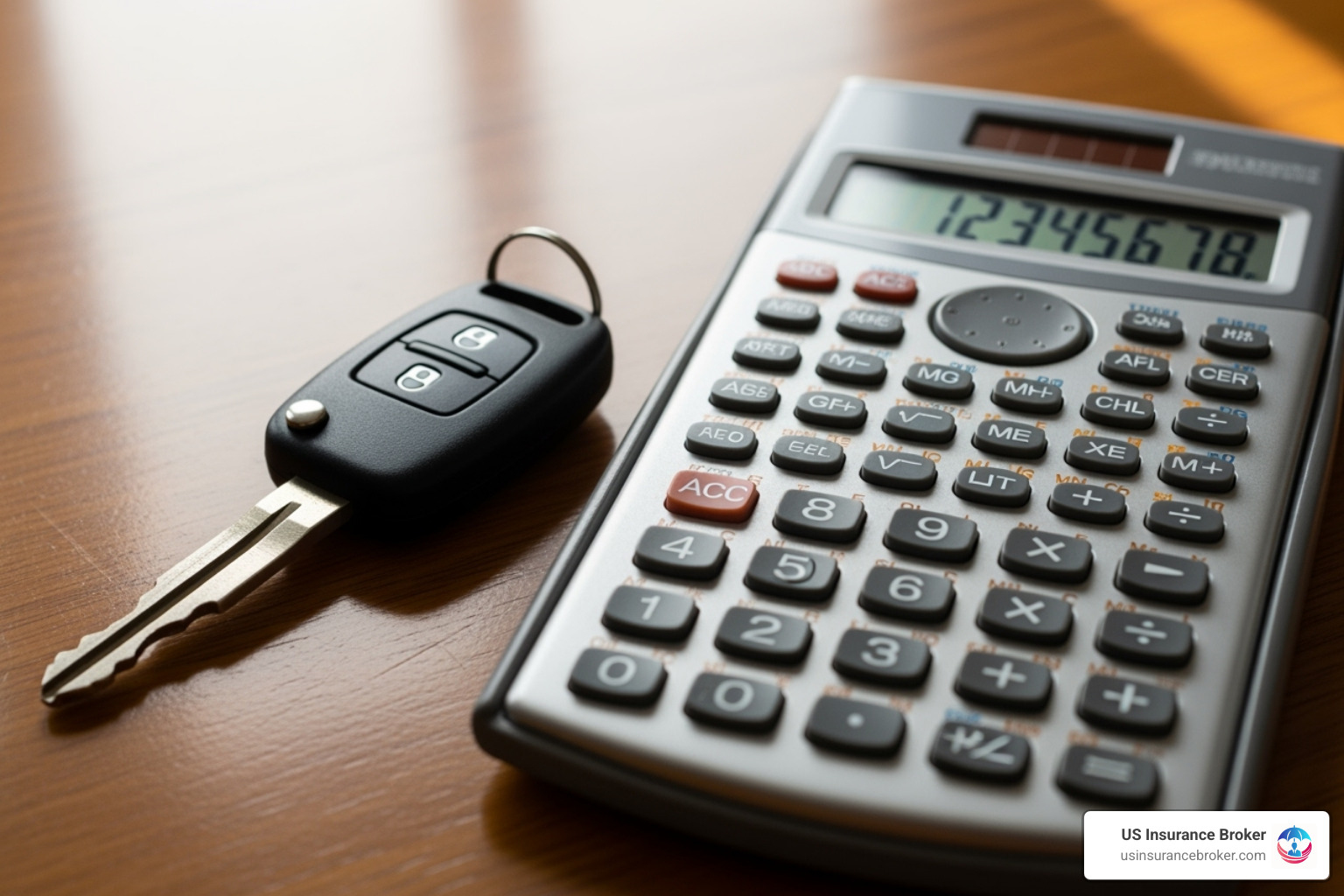 calculator and car keys - clearwater auto insurance quotes