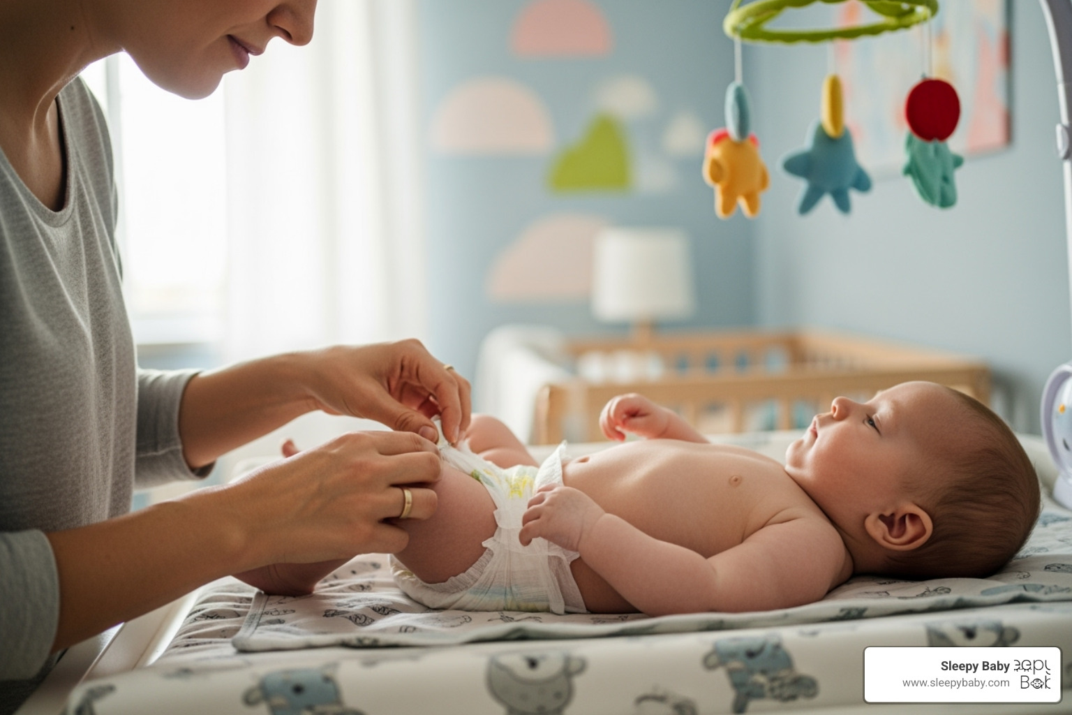 parent checking baby's diaper - soothing techniques for babies