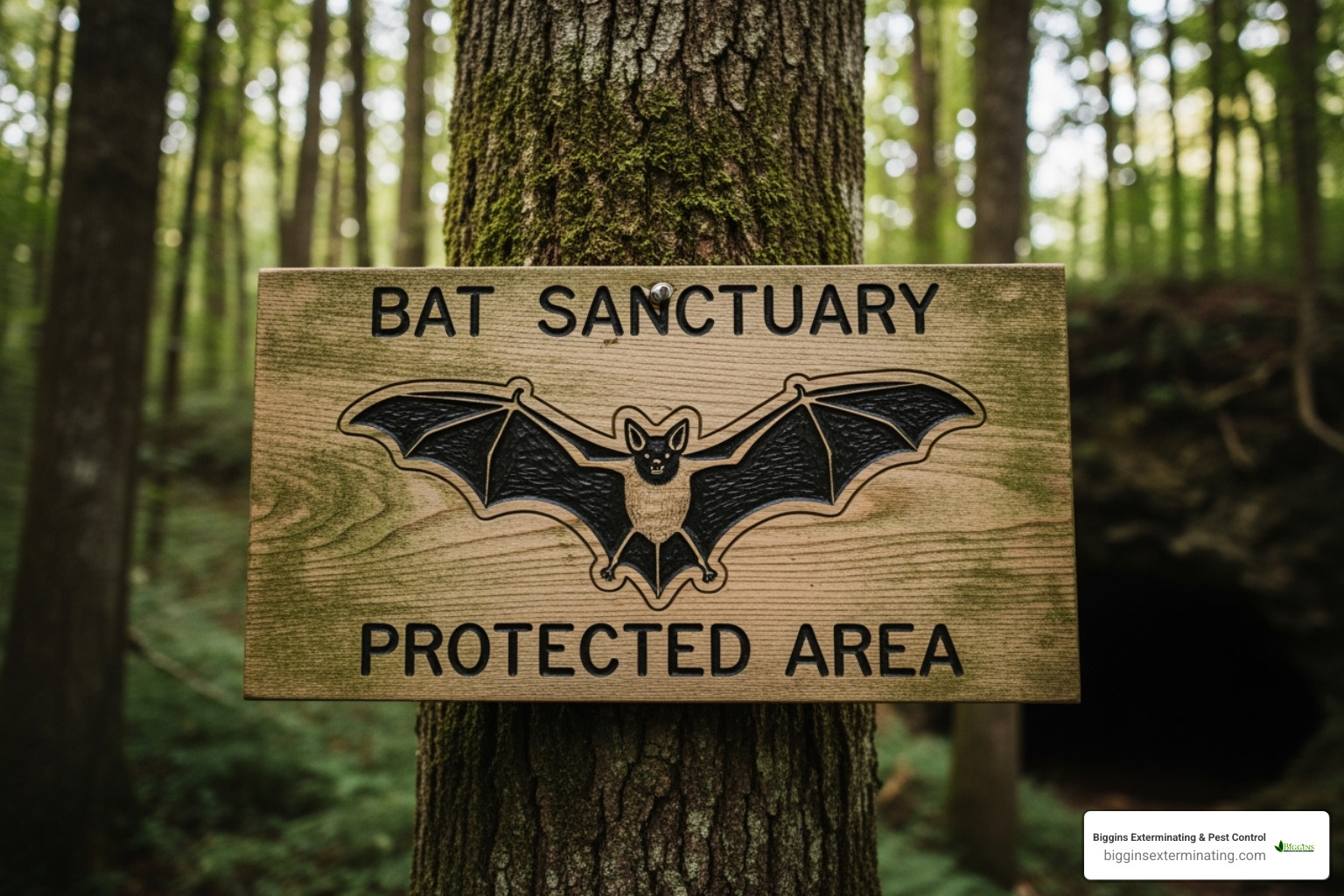 Protected Species sign - local bat exterminators