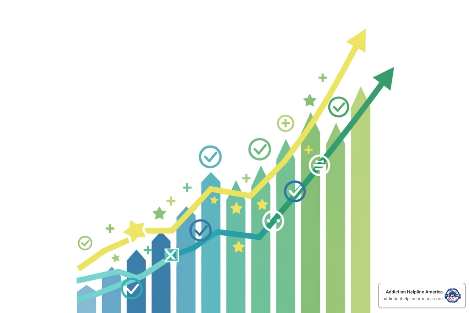 Chart showing positive treatment outcomes for MAT - methadone suboxone clinics