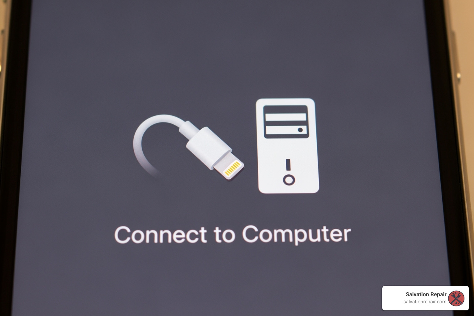 iPhone showing"Connect to Computer" screen - iPhone no power repair