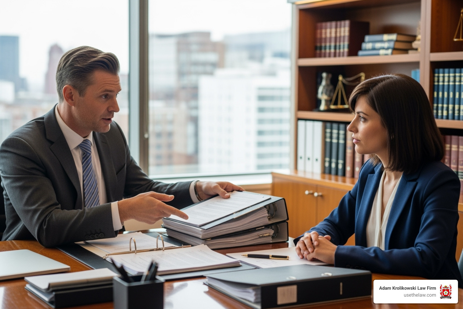Lawyer and client meeting - legal representation injury Lawyer and client meeting - legal representation injury