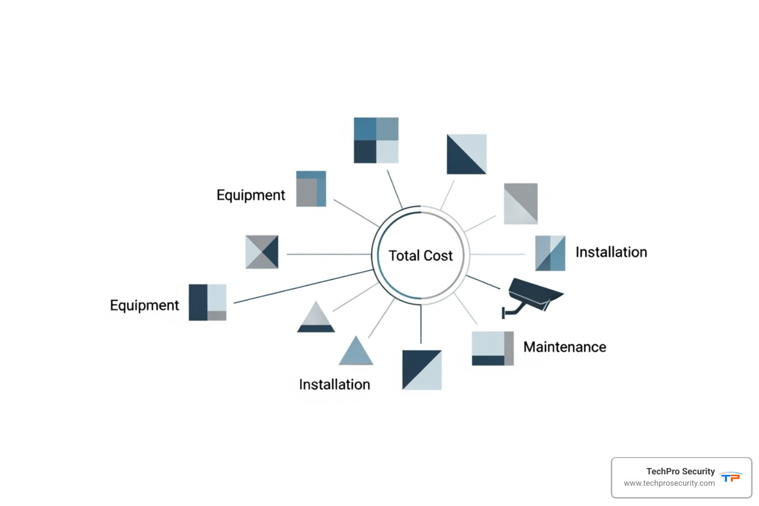 diagram showing different cost components of a CCTV system - affordable CCTV installation