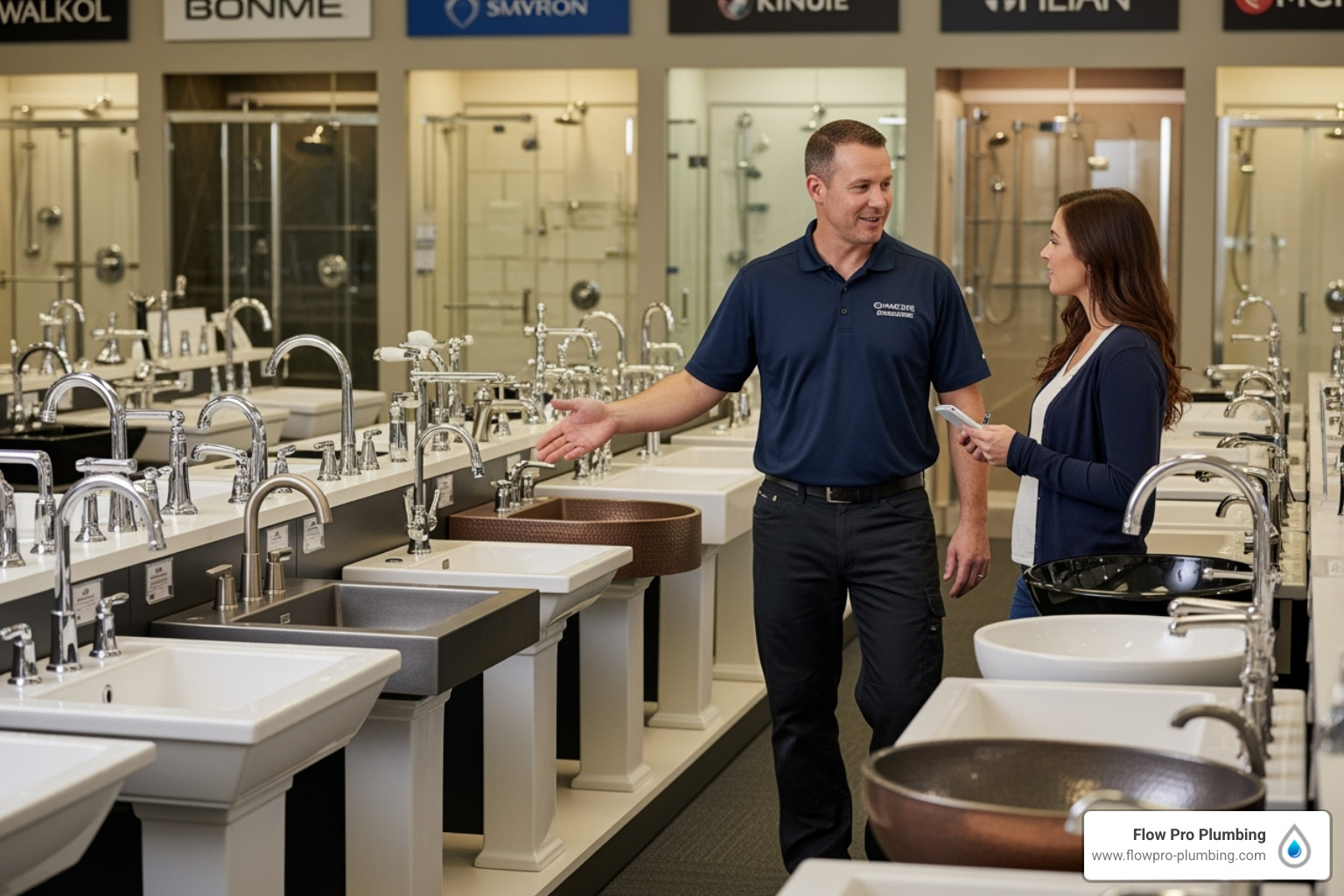 plumber showing sink options - sinks Antioch plumber showing sink options - sinks Antioch