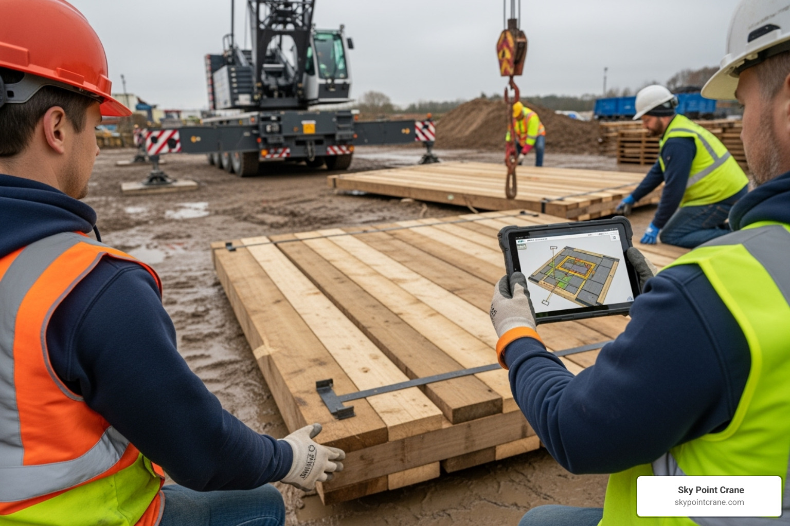 crane mats being placed on the ground according to a 3D plan - virtual lift plan 3d crane mats being placed on the ground according to a 3D plan - virtual lift plan 3d