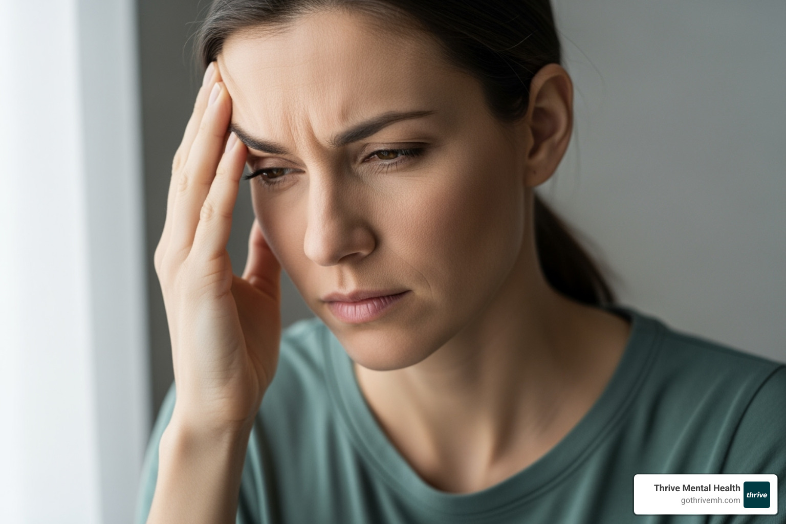 person experiencing brain fog or a tension headache - Here's Why You're Feeling Overstimulated — And What to Do About It