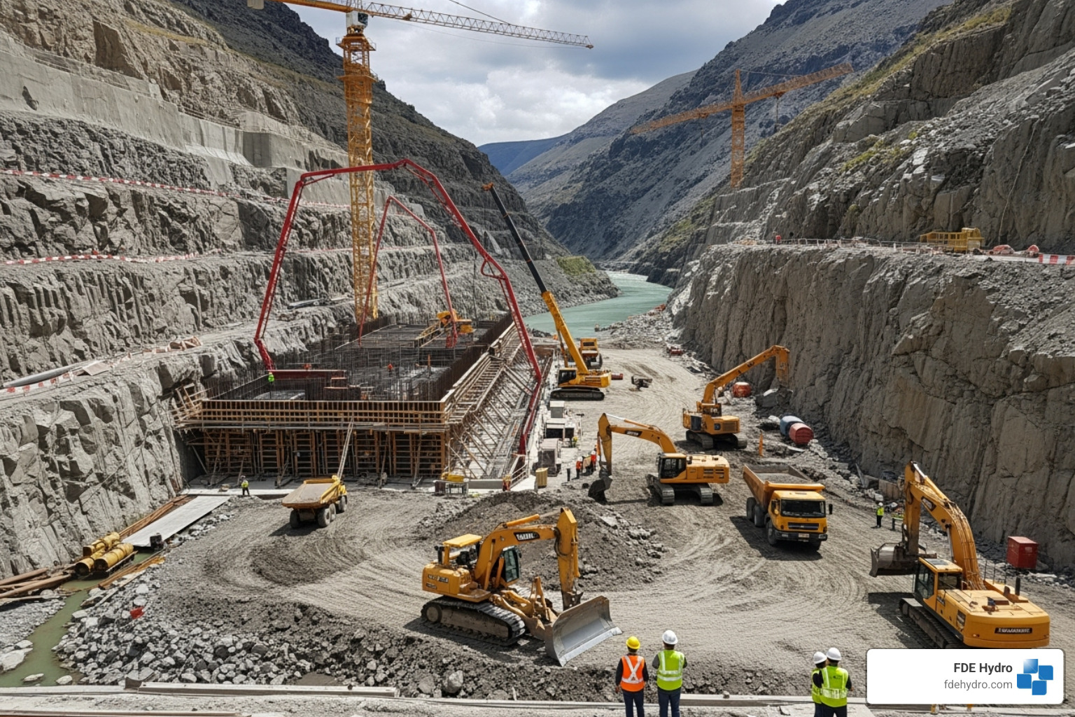 Dam foundation construction - Hydroelectric dam construction