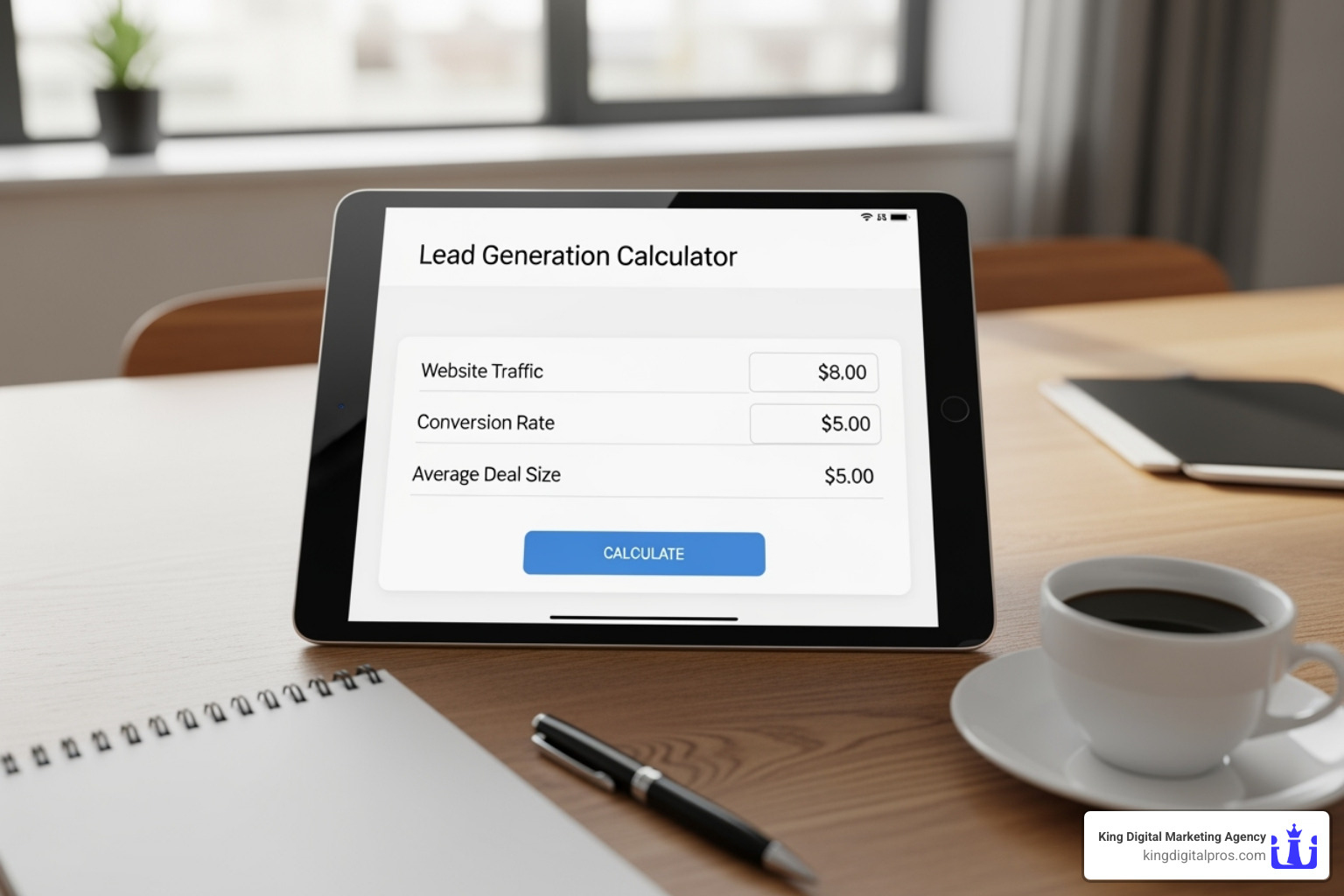 Clean, simple lead generation calculator interface - lead generation calculator Clean, simple lead generation calculator interface - lead generation calculator